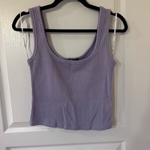 Lulu's Lilac Ribbed Knit Tank Top
